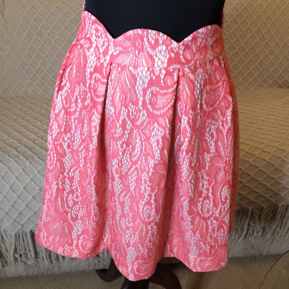 Blue Rain Dresses & Skirts - Blue Rain Coral Lace Skirt - L